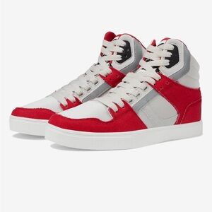 Osiris Mens Clone Red and White High-Top Sneakers
